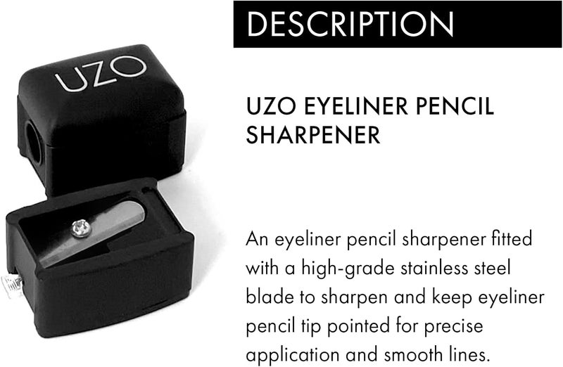 UZO Makeup Pencil Sharpener with Removable Cover | Precision Sharpener for Eyeliner, Lip, Brow Pencils, Stainless Steel Blade, Built-in Cleaning Pick, Compact Travel Design - Image 2